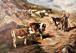 Anton Braith. Hirtenmädchen auf der Alm.