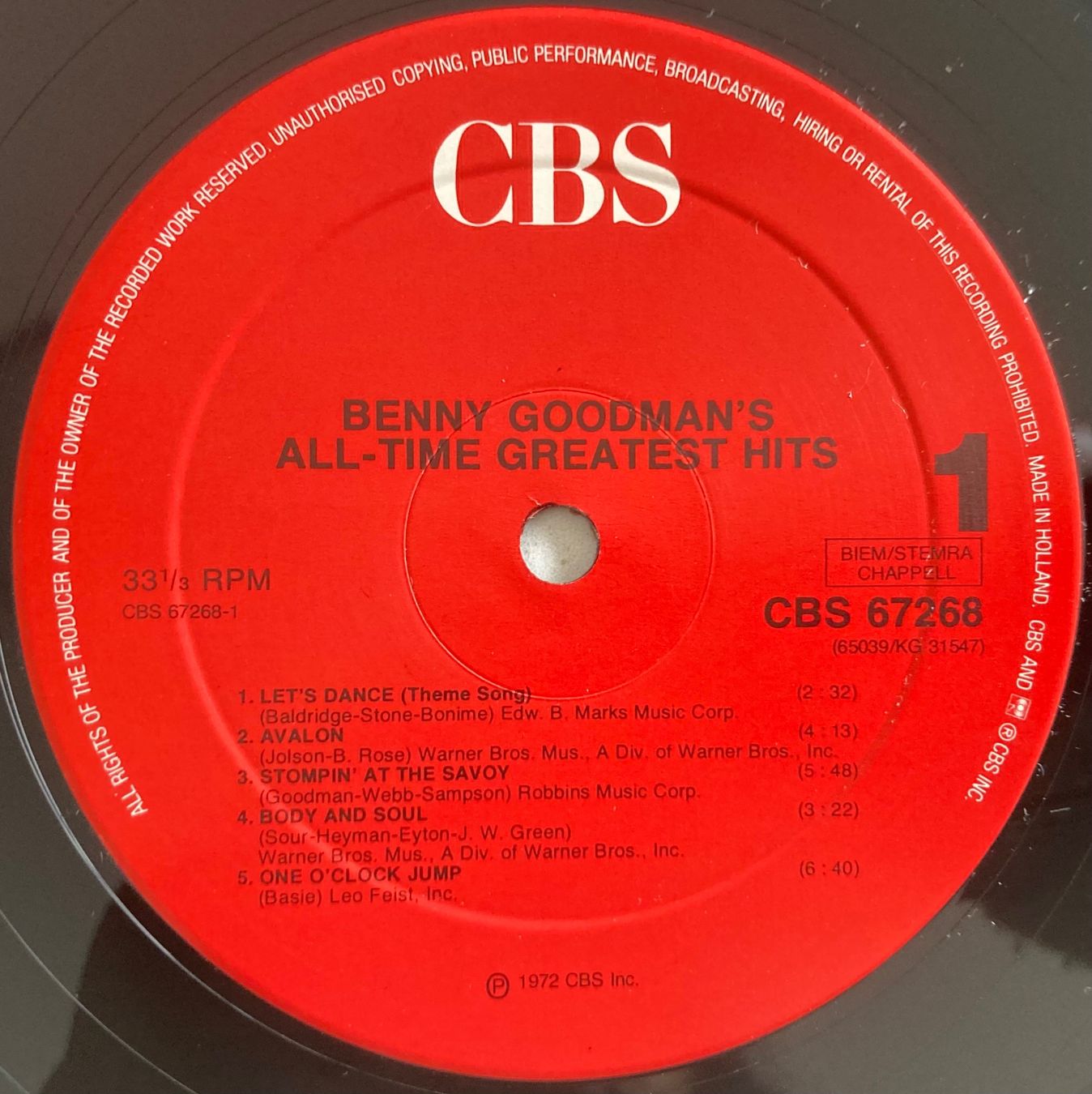 Dischi in vinile: BENNY GOODMAN - ALL-TIME GREATEST HITS – Usato da Poliez-Pittet venduto da Newtown-Records 2
