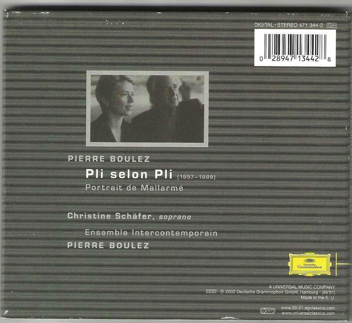 CD: Boulez - Christine Schäfer - Pli Selon Pli – Usato da Genève venduto da CDLPBookS 1