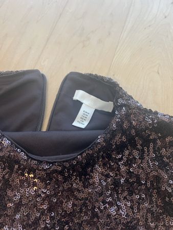H&M Pailletten Top braun Grösse M neuwertig