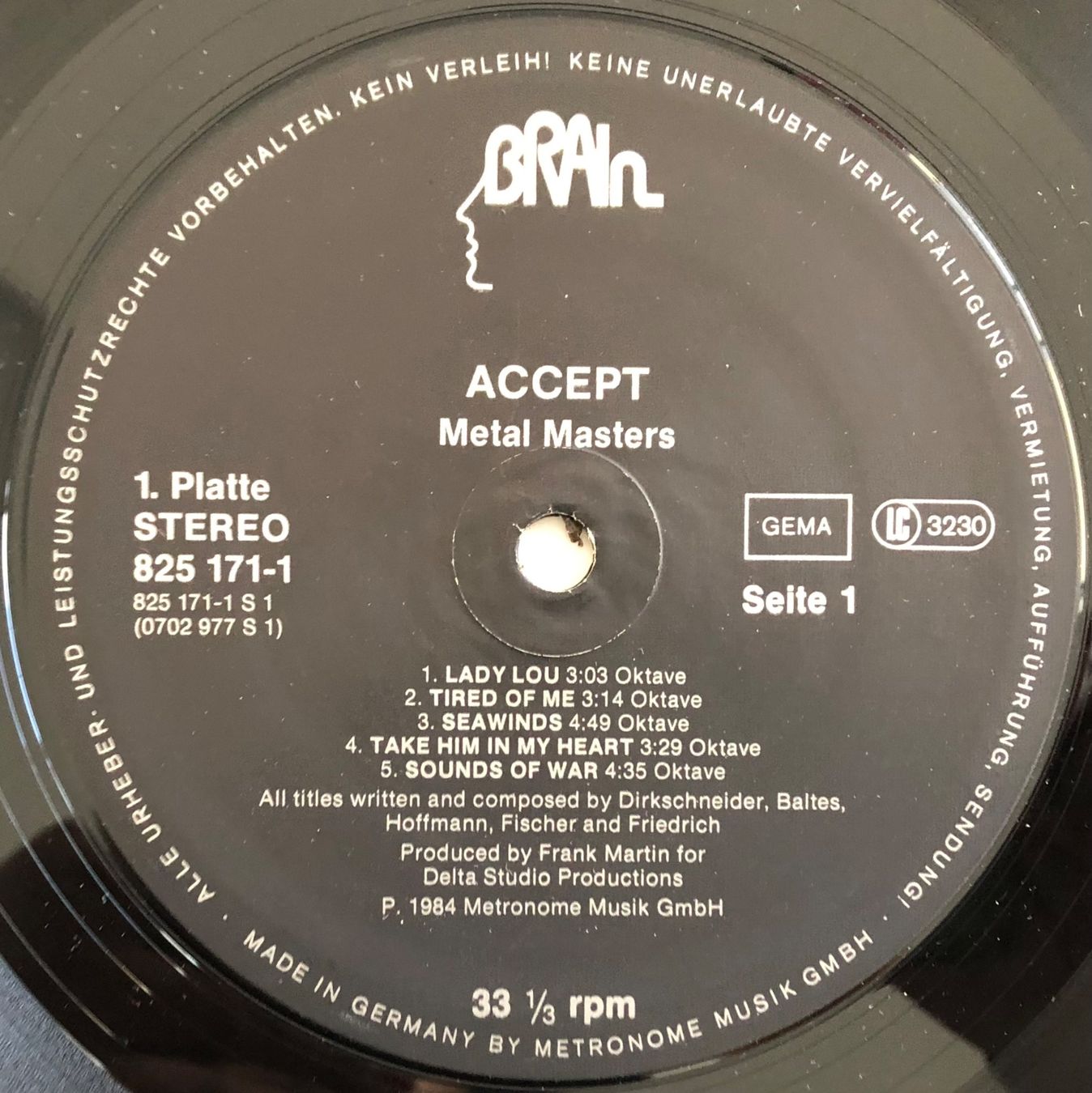 Schallplatten: ACCEPT - METAL MASTERS – Gebraucht aus Poliez-Pittet von Newtown-Records 2