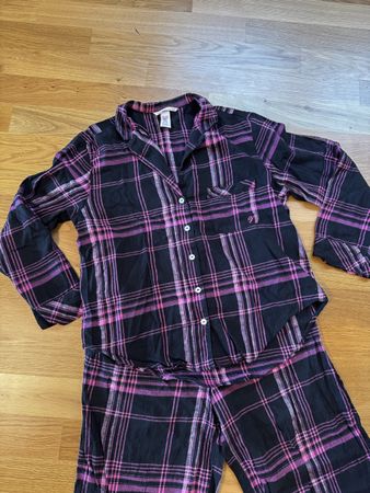 Victoria’s Secret Pyjama Set XS – Schwarz Pink Kariert