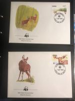 WWF Ghana 1984 Bongo Antilope Satz illustr. Ersttagsbriefe
