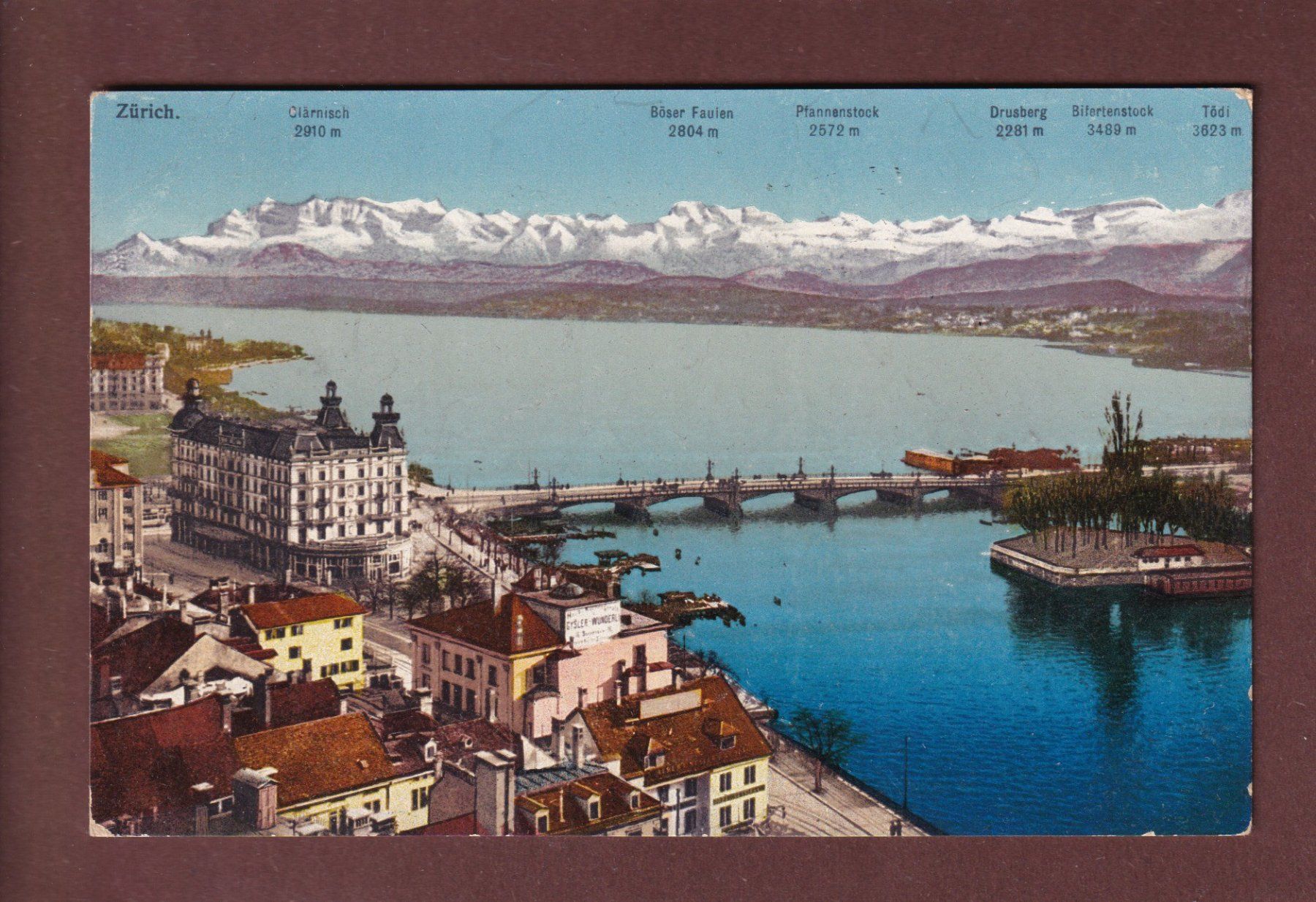Cartoline postali: ZÜRICH - Teilansicht - 1916 – Usato da Pully venduto da nicecards-shop