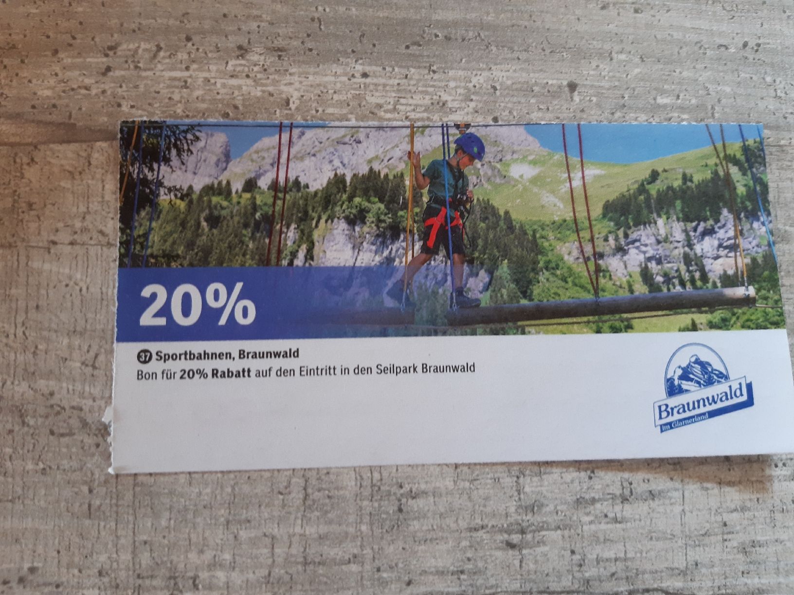 Buoni: 20% Eintritt Seilpark Braunwald – Nuovo (secondo la descrizione) da Toffen venduto da Gwunderegge77