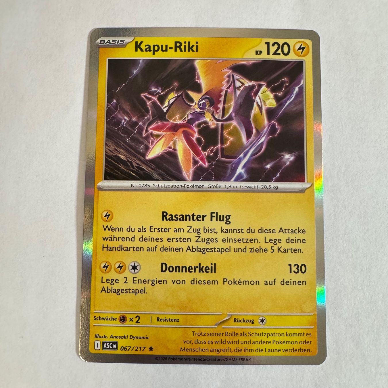 Pokémon Carte collezionabili: Pokémon ASC - Kapu Riki - 67 / 217 - DE – Nuovo (secondo la descrizione) da Staad SG venduto da miaCards