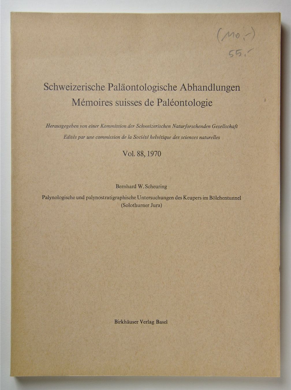 Bücher: Scheuring, Bernhard W. Palynologische und – Gebraucht aus Erschwil von taglang