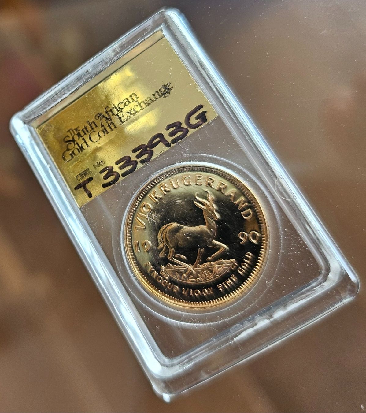 Tutti le monete: Krügerrand 1990 GRC 1/10oz Gold Proof SAGCE – Nuovo (secondo la descrizione) da Zuerich venduto da Eric1389