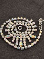 Vintage versilberte Collier AURORA BOREALIS schmucksteine