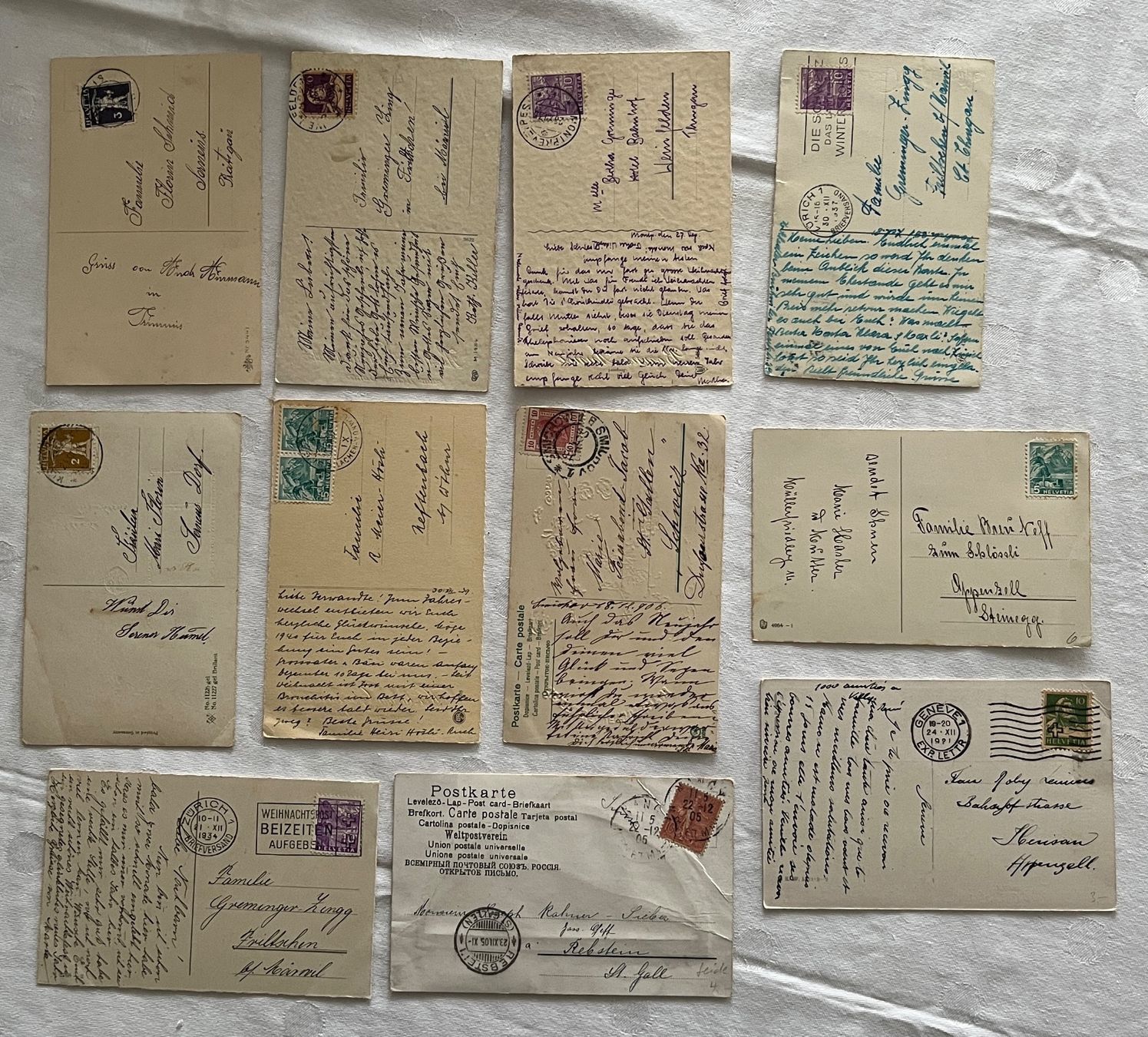 Cartoline postali: 11 antike Weihnachtskarten, Grusskarten, um 1900 – Usato da Stetten AG venduto da Brissago25 1