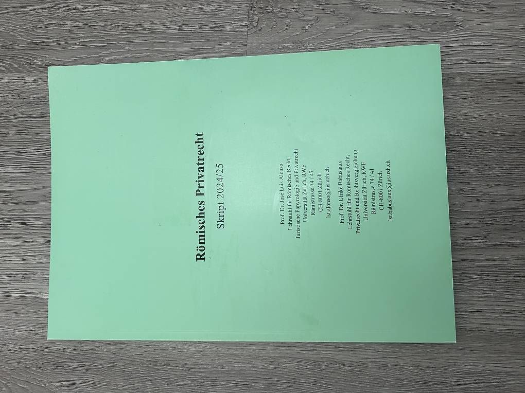 Libri: Römisches Privatrecht Skript  – Usato da Lenzburg venduto da mir_rnb9 2