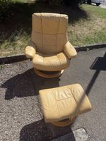 Stressless Sessel mit Hocker Leder beige guter Zustand