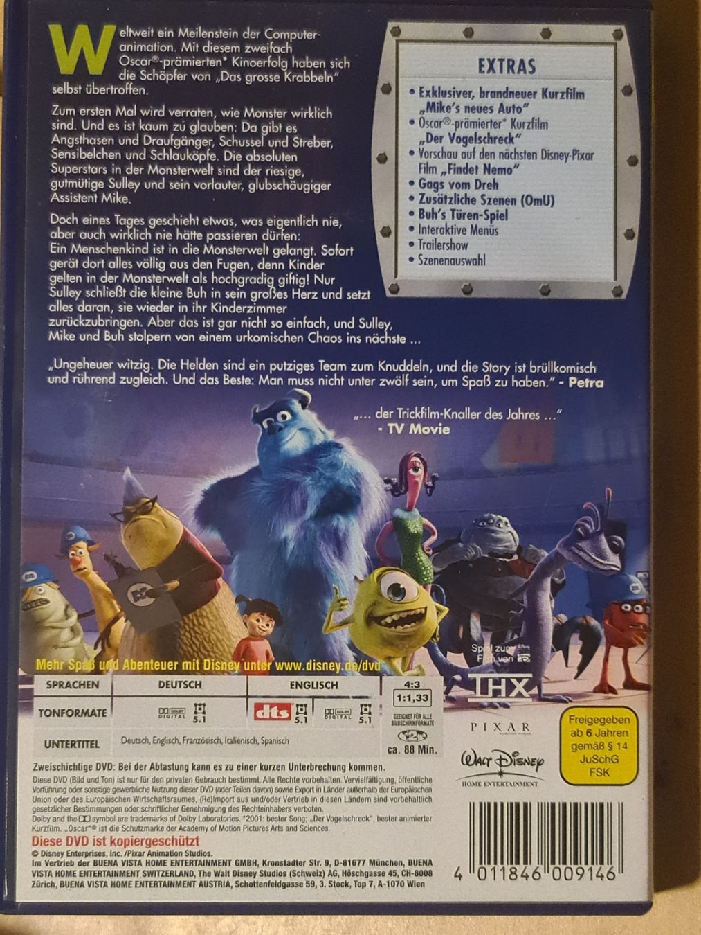Tutti i DVDs: Disney Pixars Monsters AG DVD 80 – Usato da Dintikon venduto da Vexi 1