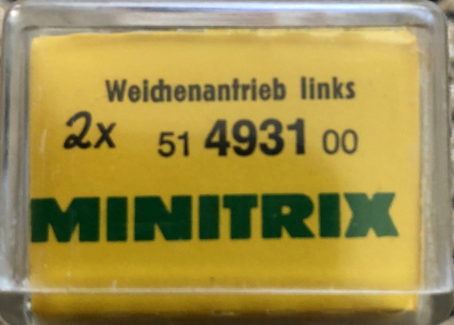 Trix Modellini di ferrovie: Minitrix 4931 Weichenantriebspaar links – Nuovo e nell'imballaggio originale da Burgdorf venduto da Gedora