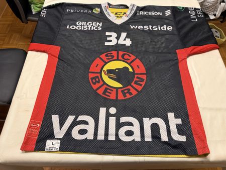 SC Bern Gameworntrikot Junioren Nummer 34 Grösse L