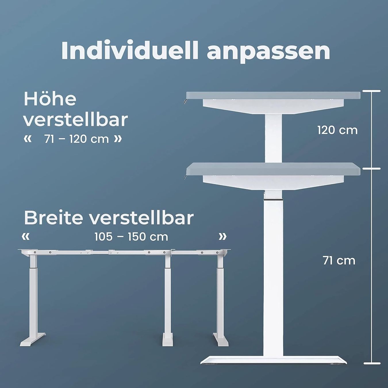 Schreibtische: Tischgestell Höhenverstellbar ANTHRAZIT – Neu und originalverpackt aus Bottighofen von zaap 6
