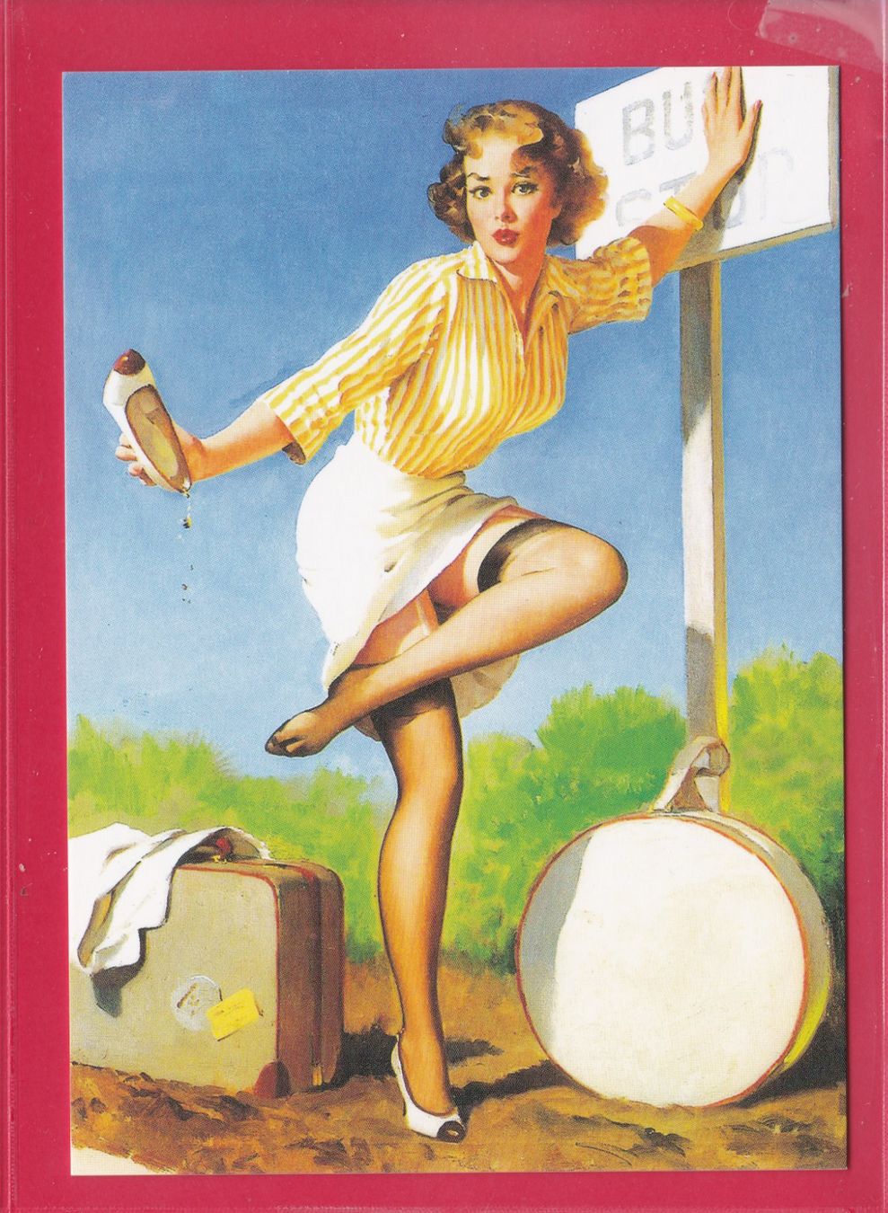 Ansichtskarten: PIN UP GIRL, GIL ELVGREN, BUSSTOP – Gebraucht aus Oberrieden von Gebirgsstelze
