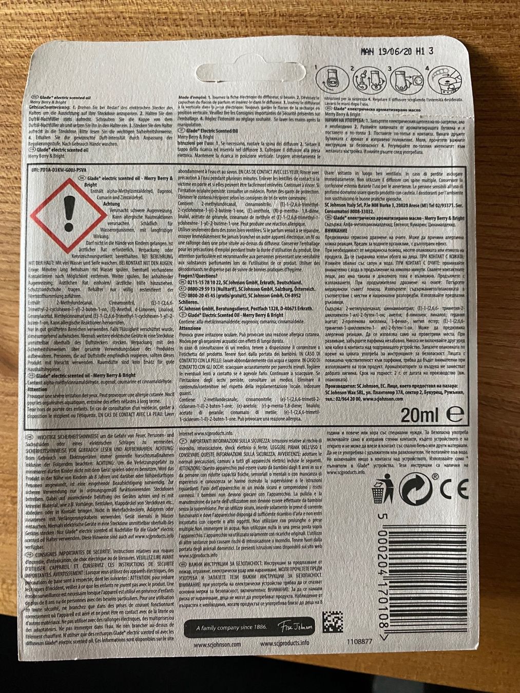 Diffusori di oli essenziali: Johnson Glade Duftdiffusor Merry Berry & Bright – Nuovo e nell'imballaggio originale da Kastanienbaum venduto da Niara2 2