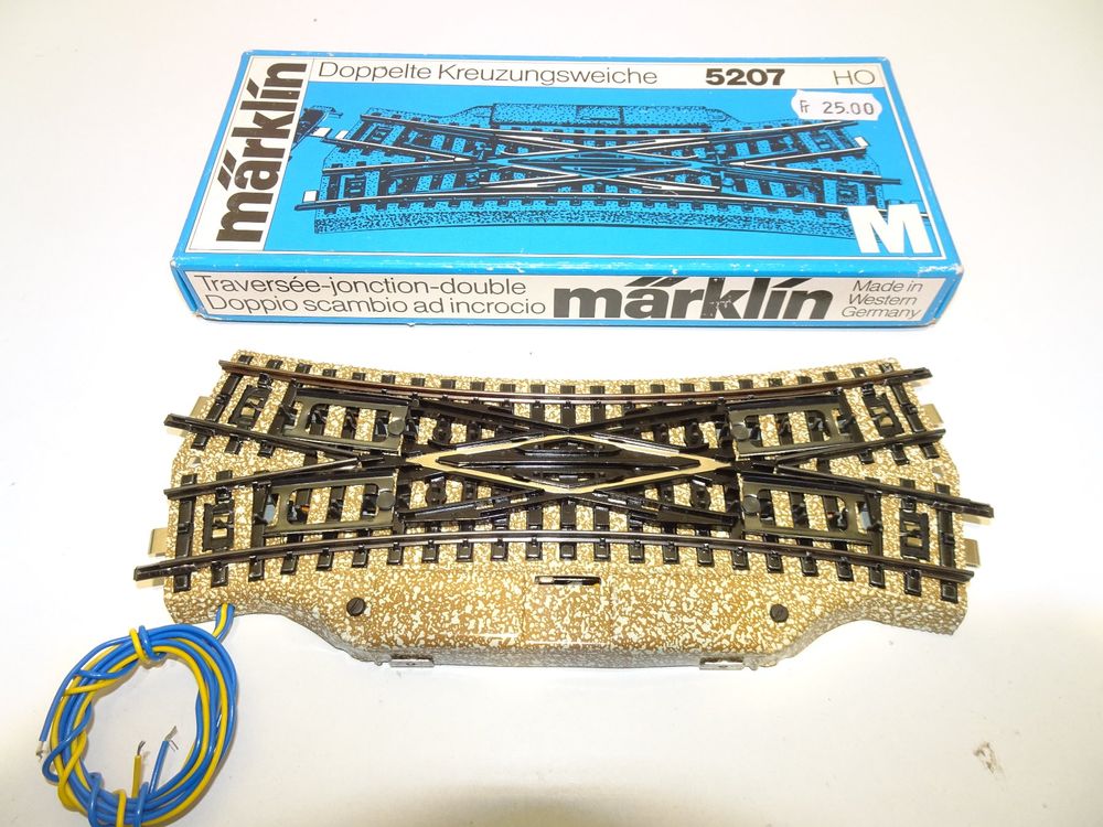 Croisement Double Voie Märklin 5207 – Jonction 2 Aiguillages, Vintage 1970