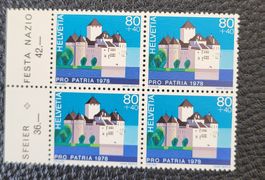 Briefmarken Pro Patria 1978 80+40 Rappen Viererblock