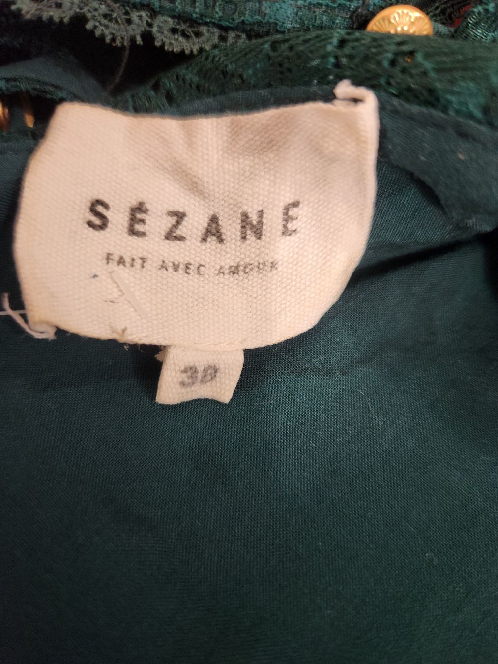 Sezane Vestiti: Robe SÉZANE dentelle vert taille 38  – Usato da Niedergösgen venduto da Eva2410 5