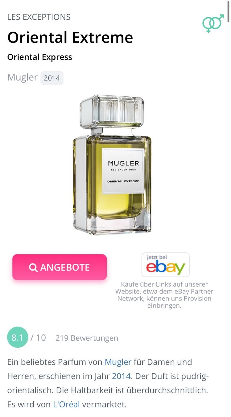 Mugler Parfum & Eau de Toilette: Mugler LES EXCEPTIONS Oriental Extreme Oriental Express 2ML – Gebraucht aus Zürich von deruja 2