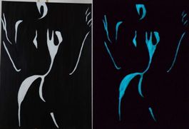 Dipinto su tela nudo donna bianco e nero