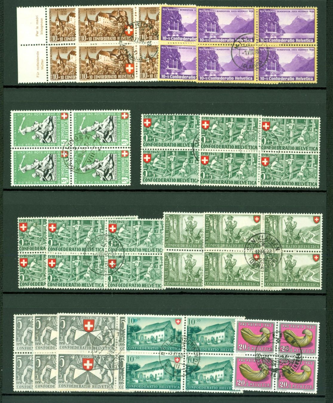 Tutti i francobolli: Pro Patria Vierer gest. (Q926) – Usato da Seuzach venduto da Harri19