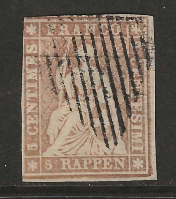 Tutti i francobolli: 1856 : Strubel Nr. 22F, KP 1400.-- – Usato da Gümligen venduto da Geniusbuy