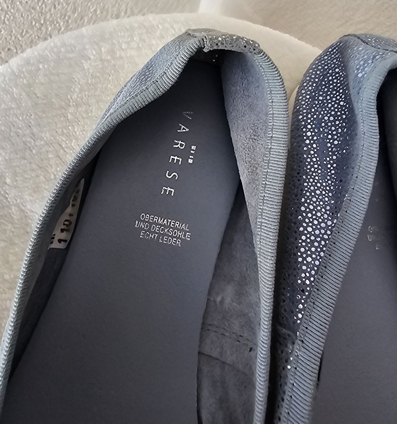 Scarpe da donna: Varese Ballerinas, hellblau Leder Gr. 36 – Usato da Füllinsdorf venduto da Sunnebliemli7 4