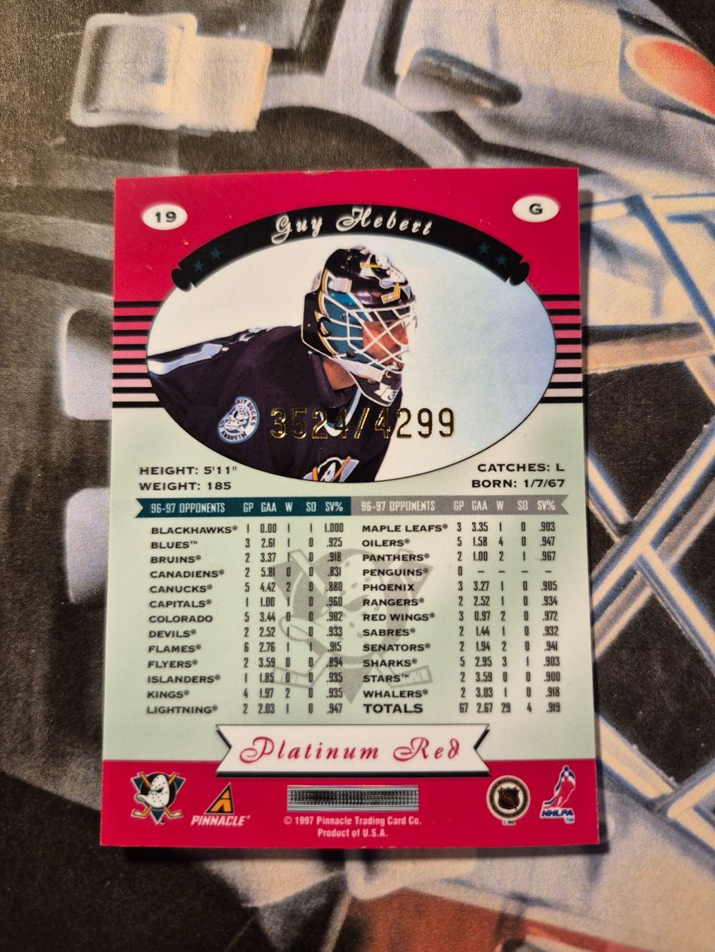 NHL Sammelbilder & Trading cards: NHL Guy Hebert Anaheim Ducks 3524/4299 – Gebraucht aus Treiten von Sauber73 1