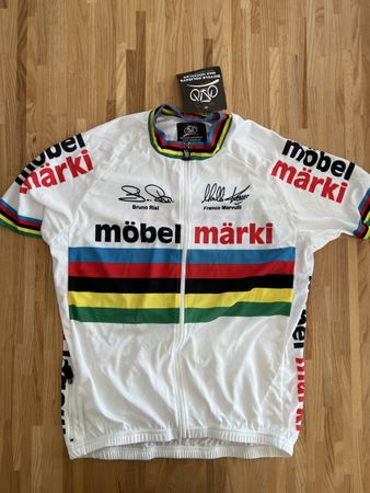 Max Hürzeler Radtrikot, Bruno Risi & Franco Marvulli Signier
