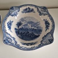 Vintage zwei Schalen 'Alte britische Burgen' Johnson Bros
