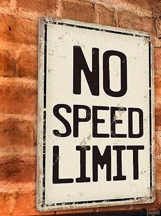 Insegne: Blechschild no speed limit vintage – Nuovo e nell'imballaggio originale da Dürnten venduto da theoldstyler 1