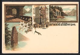 Litho Altdorf, Axenstrasse, Tells Kapell