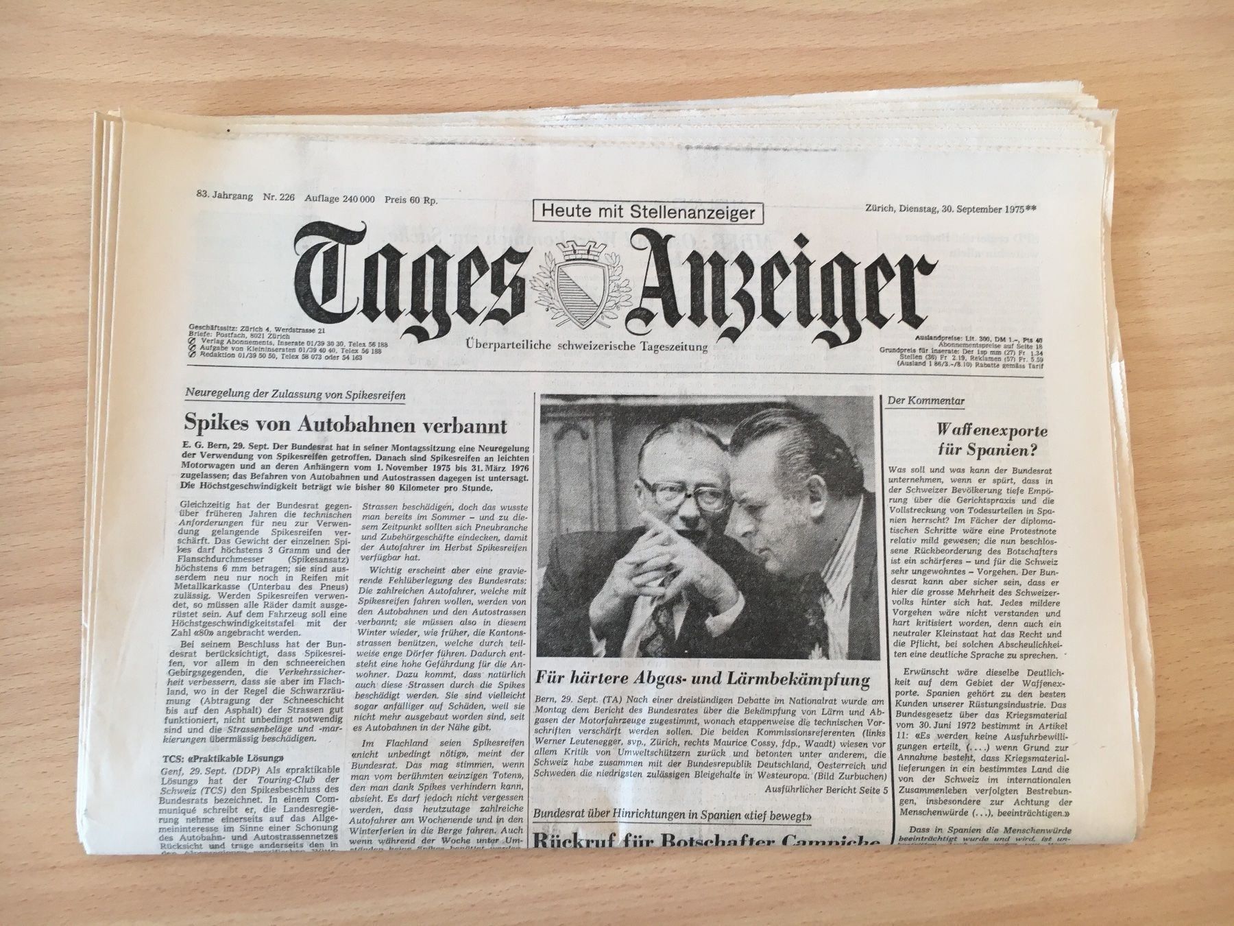 Zeitschriften & Magazine: Tagesanzeiger vom 30. September 1975 – Gebraucht aus Luzern von Jiggy_8898