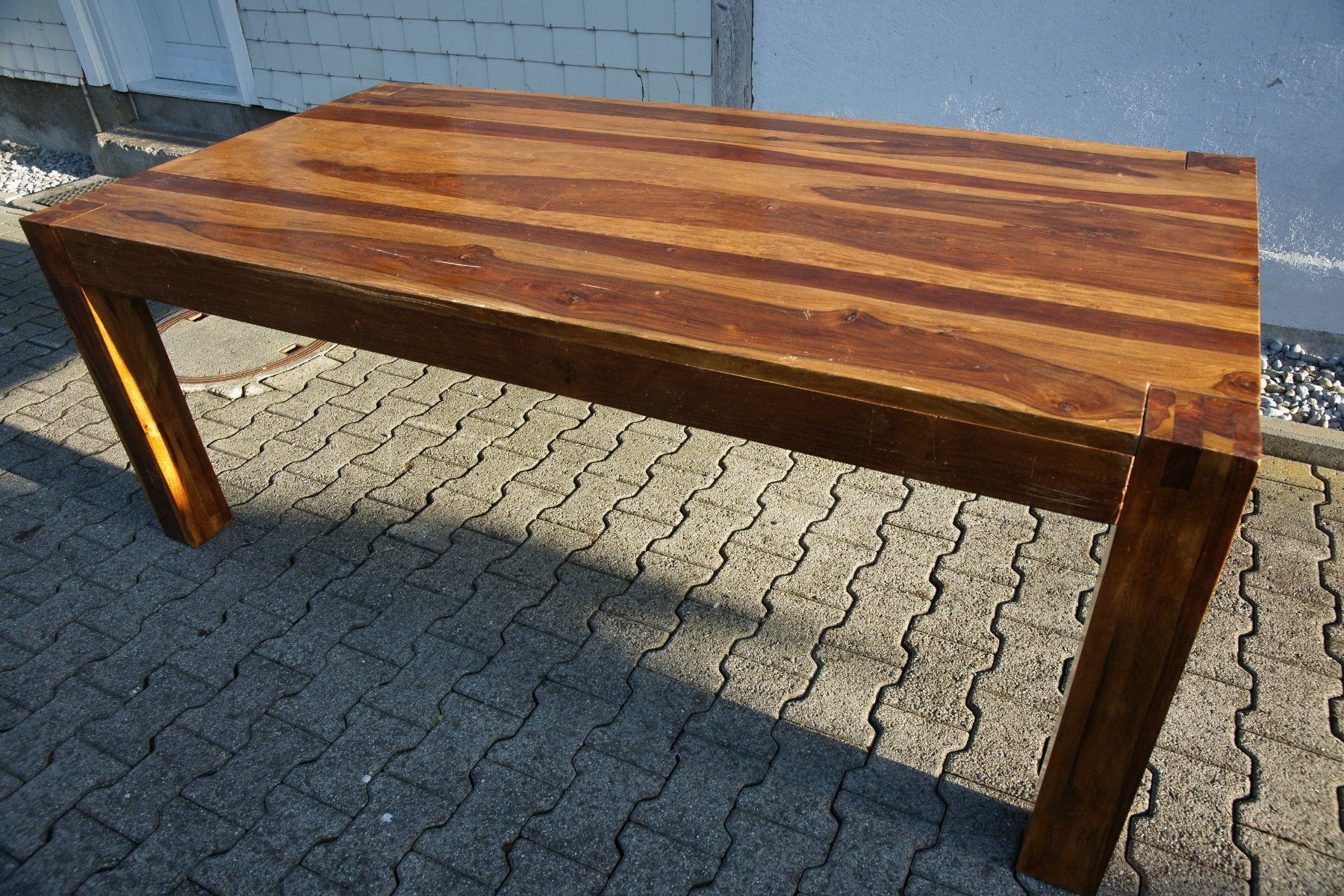 Tische: Älterer Ess- oder Gartentisch aus Akazie 100x200x77 cm – Gebraucht aus Fenkrieden von Andi18
