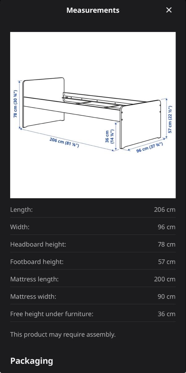 Ikea Reti a doghe: SLÄKT Bed frame white 90x200 cm good condition – Usato da Schliern b. Köniz venduto da yas_gs9q 1