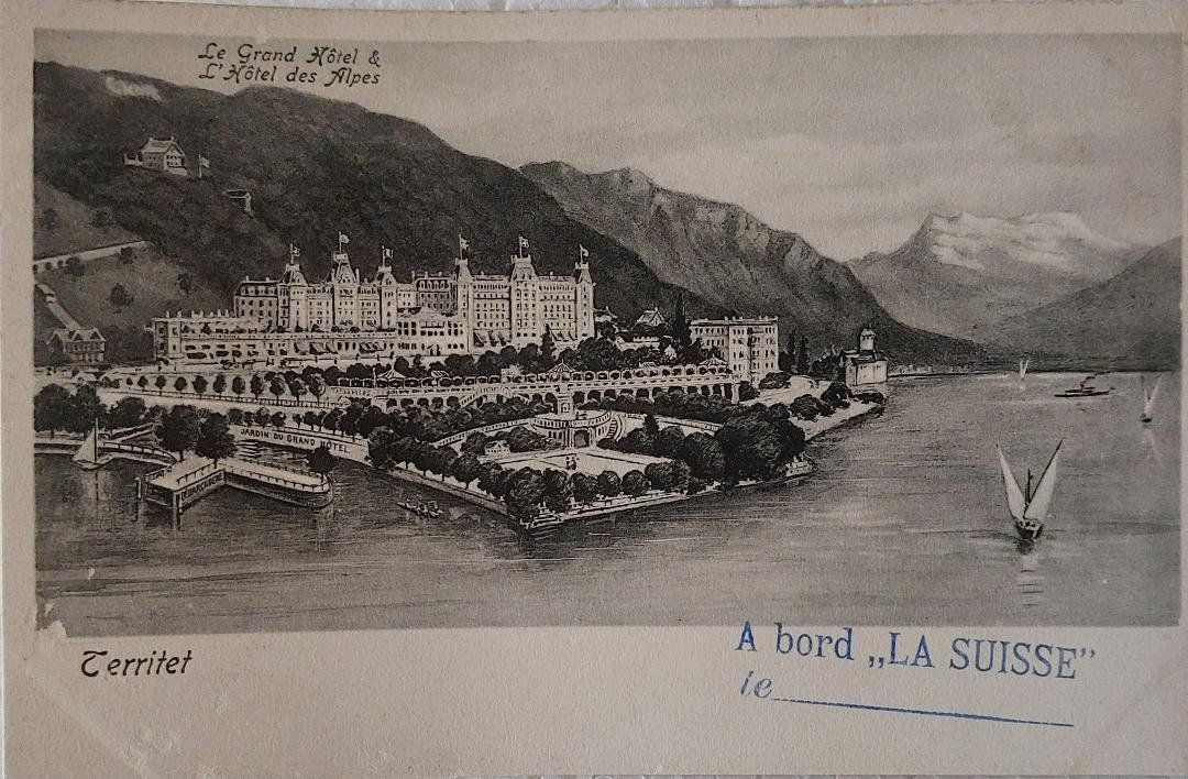 Cartoline postali: TERRITET - Le Grand Hôtel – Usato da Delémont venduto da Domdom1