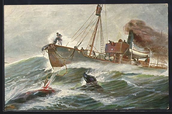 Cartoline postali: Christopher Rave: Walfänger-Schiff feue – Usato da Berlin venduto da bartko-reher
