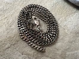 Silberkette 50cm - Ø:0,26cm -  9,2g  Panzerkette flach 925 S