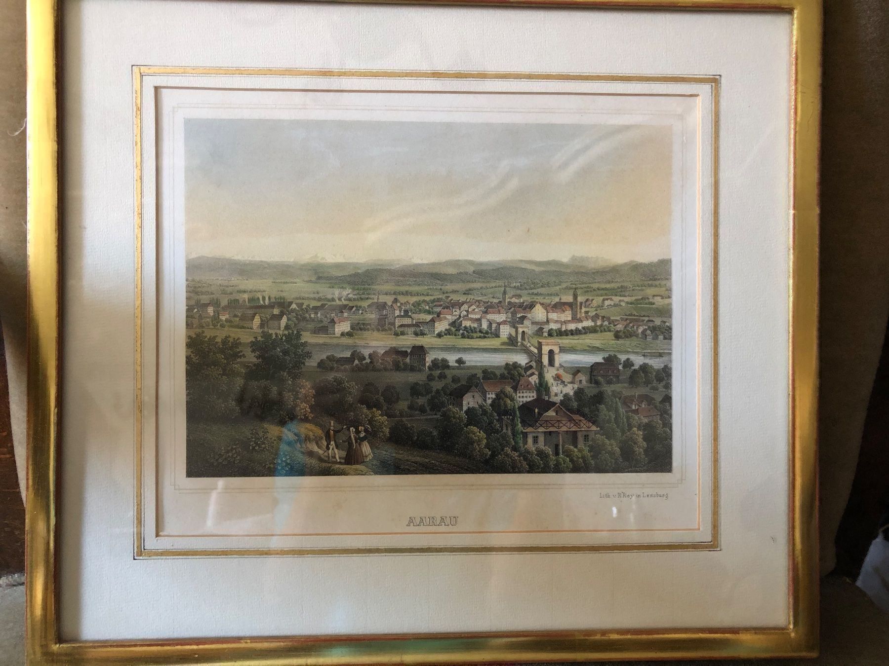 Grafica & Litografie: FARBLITHOGRAPHIE v.R.REY, Lenzburg.AARAU – Usato da Wald ZH venduto da mlnt