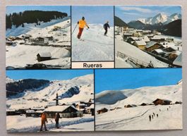 Rueras (GR) mit dem skigebiet von Milez