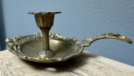 Antiker Kerzenständer für Stabkerze Jugendstil Messing