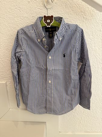 Hemd Ralph Lauren blau-weiss gestreift Grösse 4T