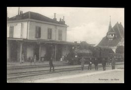 1910 ESTAVAYER GARE Dampflokomotive - Chemin de fer à vapeur