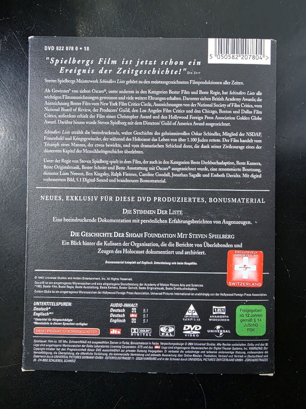 Tutti i DVDs: Schindler's List - 2 DVD - Steven Spielberg – Usato da Zürich venduto da TimZurich1 1
