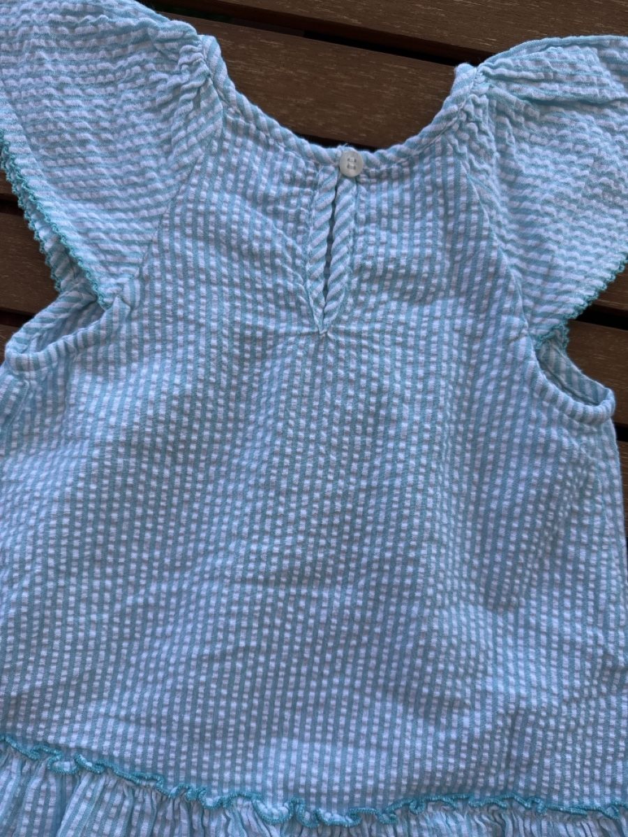 Kleider & Röcke: Robe bleu rayée fleurs  – Neu und originalverpackt aus Crassier von GGblue23515 3
