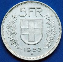 Silberner 5.- Jg. 1953  in schönem Zustand