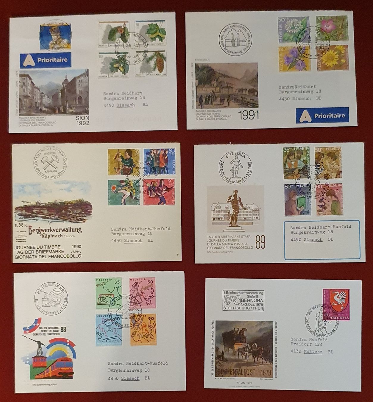 Tutti i francobolli: Tag der Briefmarke - 5Briefe / 1 Karte – Usato da Kreuzlingen venduto da Rschweiz1